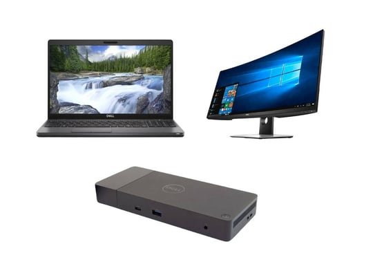 Notebook Dell Latitude 5500 + Docking station Dell WD19 USB-C K20A001 with 180W Adapter + Monitor Dell 34" UltraSharp P3418HW Curved Ultrawide