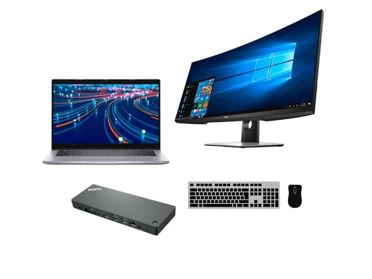 Notebook Dell Latitude 5320 (8GB) + Docking station Lenovo Thinkpad Universal Thunderbolt 4 Dock (40B0) + Monitor Dell 34" UltraSharp P3418HW Curved Ultrawide