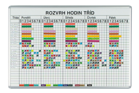 Rozvrhová tabuľa týždenná 