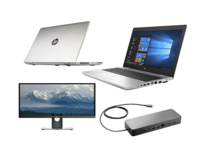 Notebook HP ProBook 650 G5 + HP USB-C Universal Dock with 90W Adapter + Dell UltraSharp U2917W - 28,8" IPS Monitor