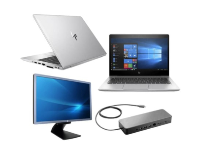 Notebook HP EliteBook 830 G5 + HP USB-C Universal Dock with 90W Adapter + HP E241i 24" IPS Monitor