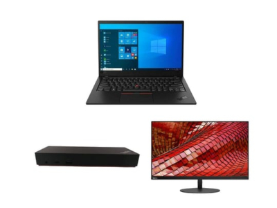 Notebook Lenovo ThinkPad X1 Carbon G8 (16GB) + Lenovo - Thinkpad Thunderbolt 3 Dock Type 40AC 135W Adapter + Lenovo ThinkVision T27i-10 27" IPS NEW Monitor