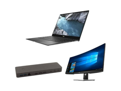 Notebook Dell XPS 13 9380 (8GB) + Fujitsu Thunderbolt 4 Port Replikator with 170W adapter FPCPR401BP + Dell 34" UltraSharp P3418HW Curved Ultrawide Monitor