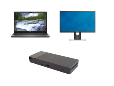 Notebook Dell Latitude 5500 + Docking station Dell WD19 USB-C K20A001 with 180W Adapter + Monitor Dell Professional P2417H