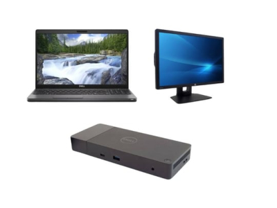 Notebook Dell Latitude 5500 + Docking station Dell WD19 USB-C K20A001 with 180W Adapter + Monitor HP Compaq LA2306x 23"