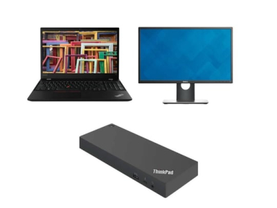 Notebook Lenovo ThinkPad T590 + Docking station Lenovo ThinkPad Thunderbolt 3 Workstation Dock Gen 2 40AN + Monitor Dell Professional P2417H 24"