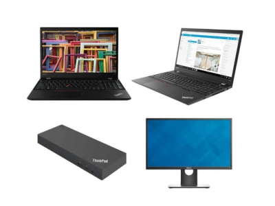 Notebook Lenovo ThinkPad T590 + Docking station Lenovo ThinkPad Thunderbolt 3 Workstation Dock Gen 2 40AN + Monitor Dell Professional P2417H 24"
