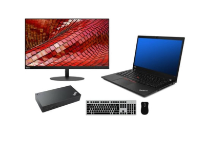 Notebook Lenovo ThinkPad T490 + Docking station Lenovo ThinkPad USB-C Dock (Type 40A9) 90W Adapter + Monitor Lenovo ThinkVision T27i-10 27"