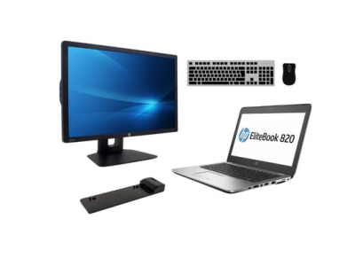 Notebook HP EliteBook 820 G3 (Touchscreen) + Docking station HP DIB Ultra Slim B9C86AV + Monitor HP Z24i 24"