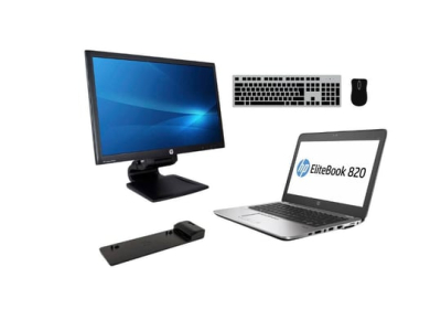 Notebook HP EliteBook 820 G3 (Touchscreen) + Docking station HP DIB Ultra Slim B9C86AV + Monitor HP Compaq LA2306x 23"